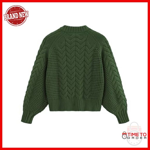 Chunky Cable Knit Oversized Cardigan Sweater Women's Open Front Long Sleeve - Picture 3 of 7